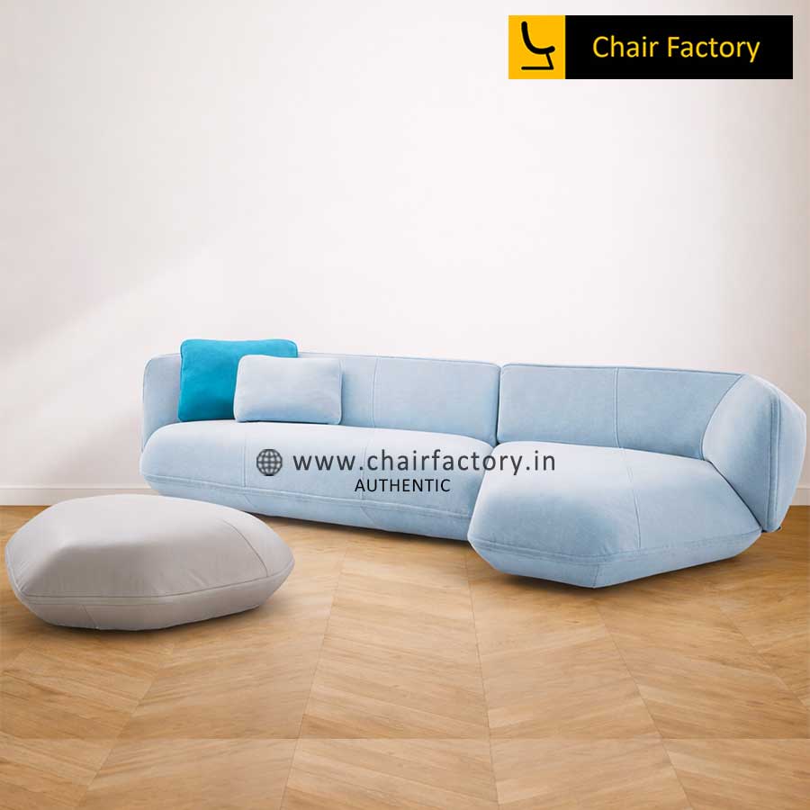UBQuin Floyde Sky Blue L Shape Sofa